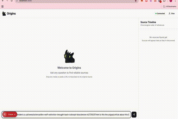 Origins - Agentic Source Finder